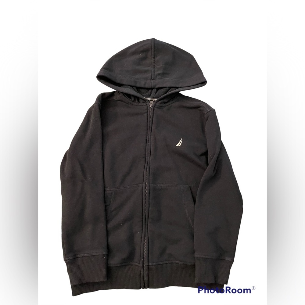 Nautica Boys Zippered Hoodie in Black| Size: 8